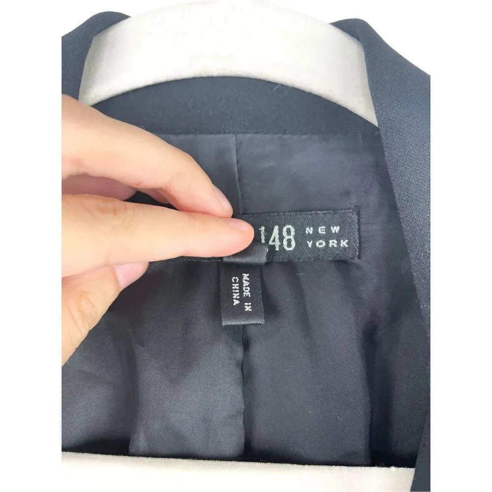 Lafayette 148 NY Single Button‎ Cropped Black Blazer Size 6